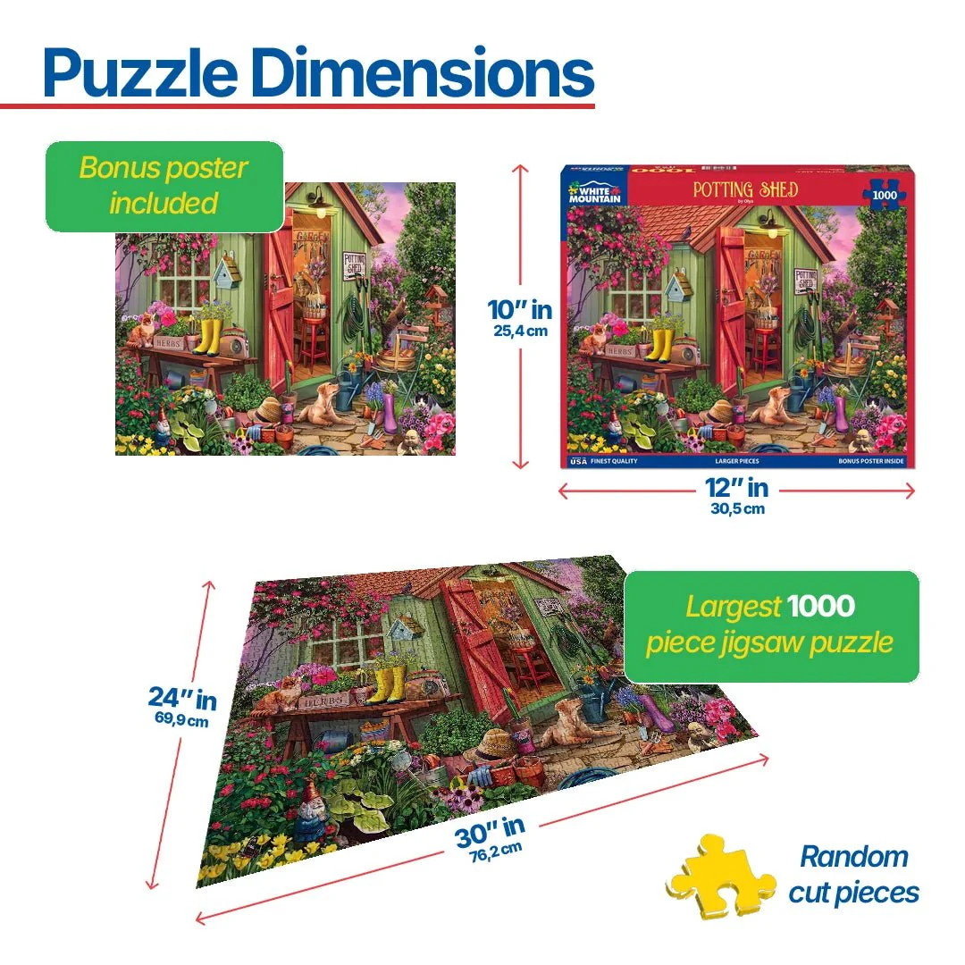 Potting Shed (2064pz) - 1000 Piece Jigsaw Puzzle - Image 3