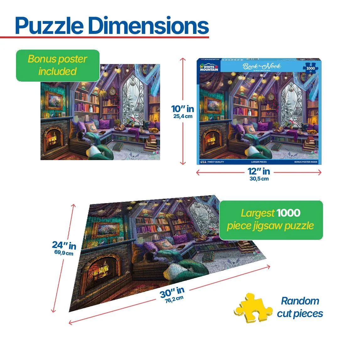 Book Nook (1886pz) - 1000 Piece Jigsaw Puzzle - Image 3