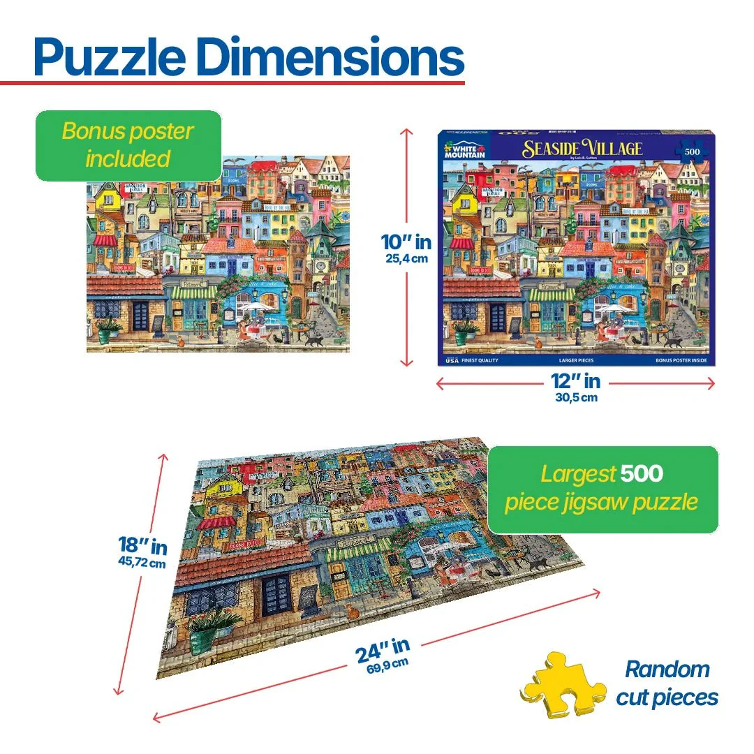 Seaside Village (1776pz) - 500 Piece Jigsaw Puzzle - Image 3