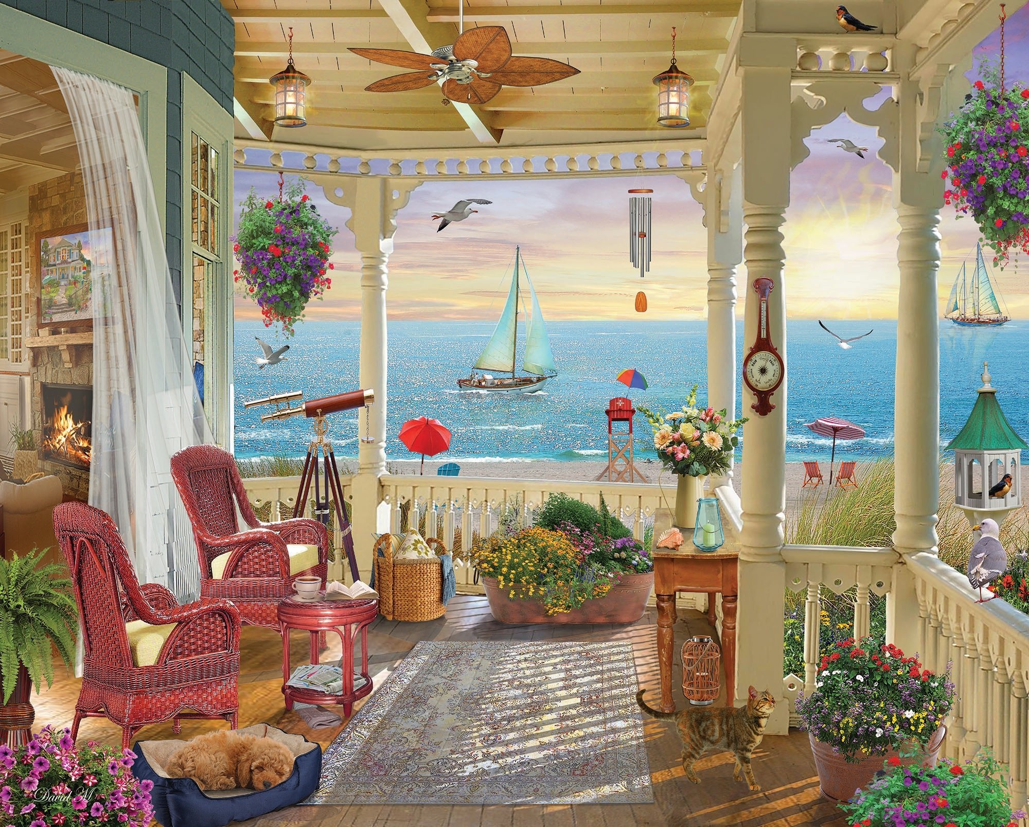 Set of 4: Artist David Maclean - Coastal Retreats Bundle 1000 piece - Image 5