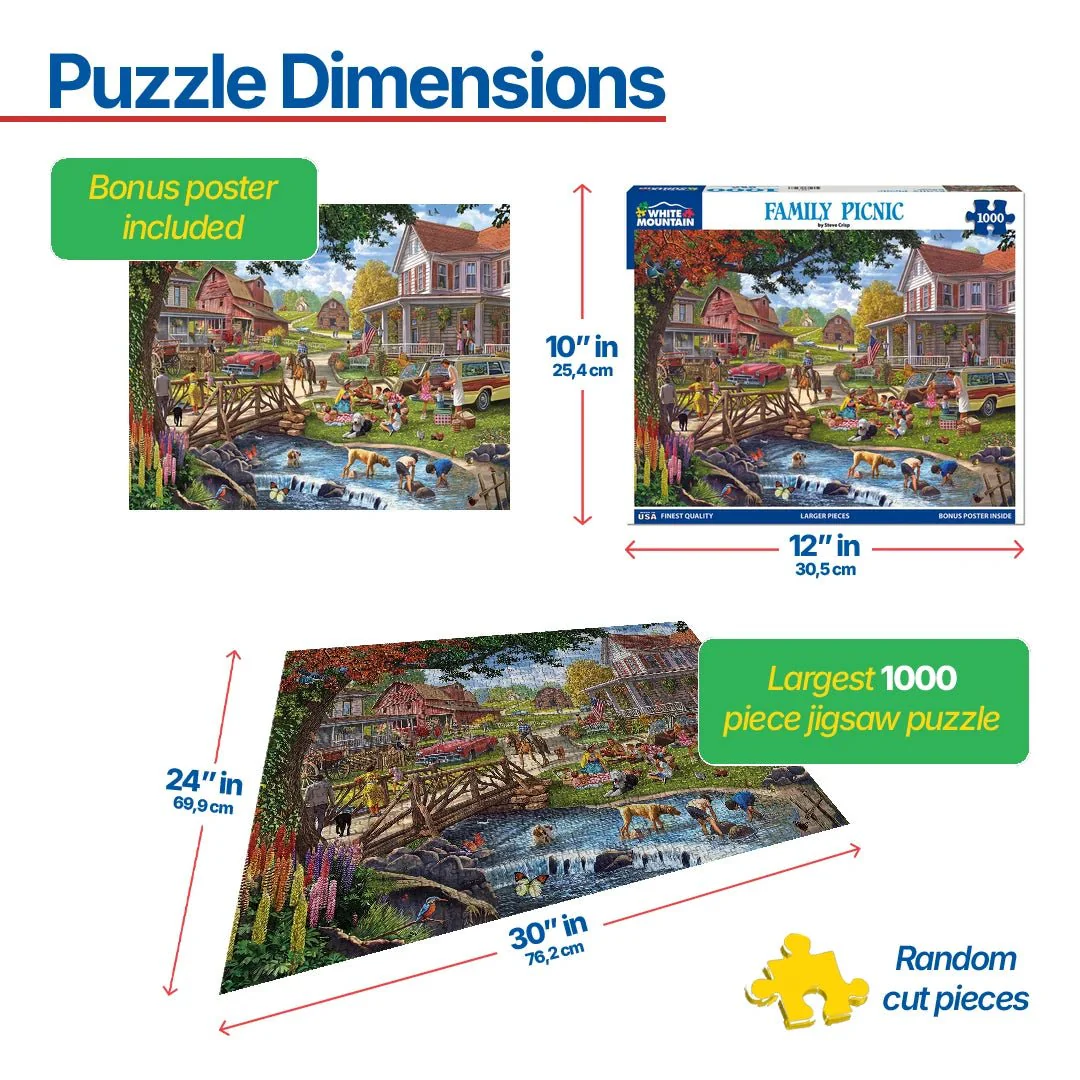 Family Picnic (1992pz) - 1000 Piece Jigsaw Puzzle - Image 3