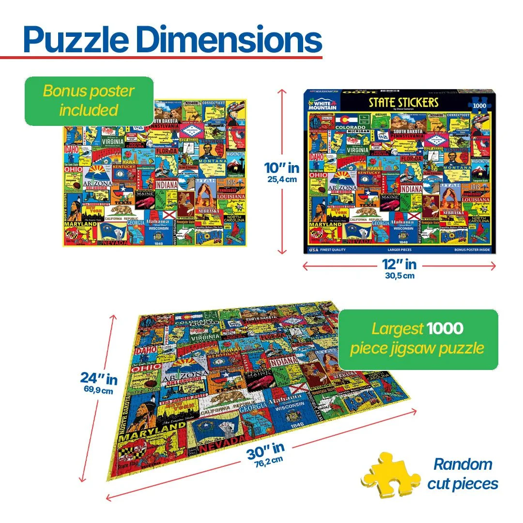 State Stickers (1661pz) - 1000 Piece - Image 3
