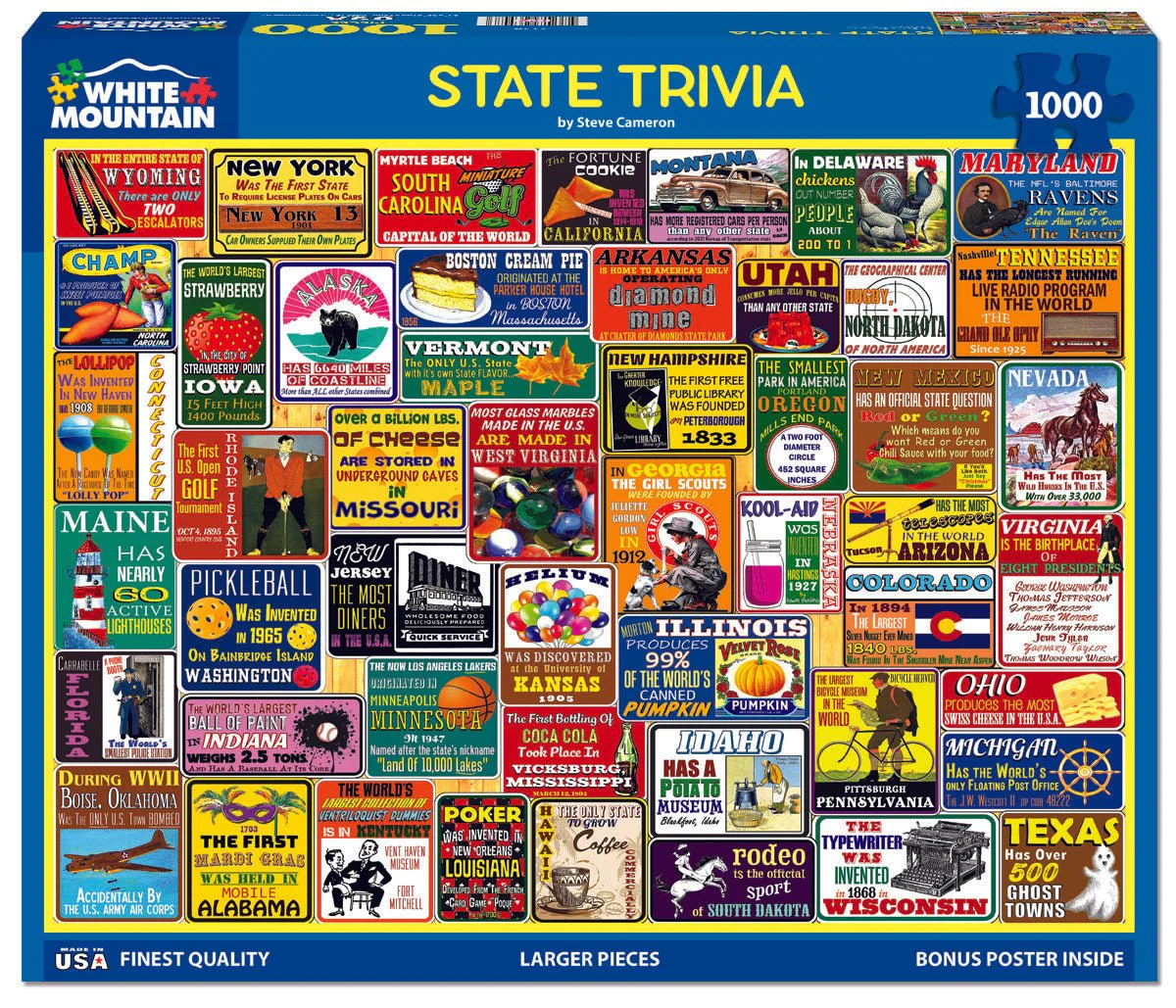 State Trivia (2126pz) - 1000 Piece Jigsaw Puzzle - Image 2