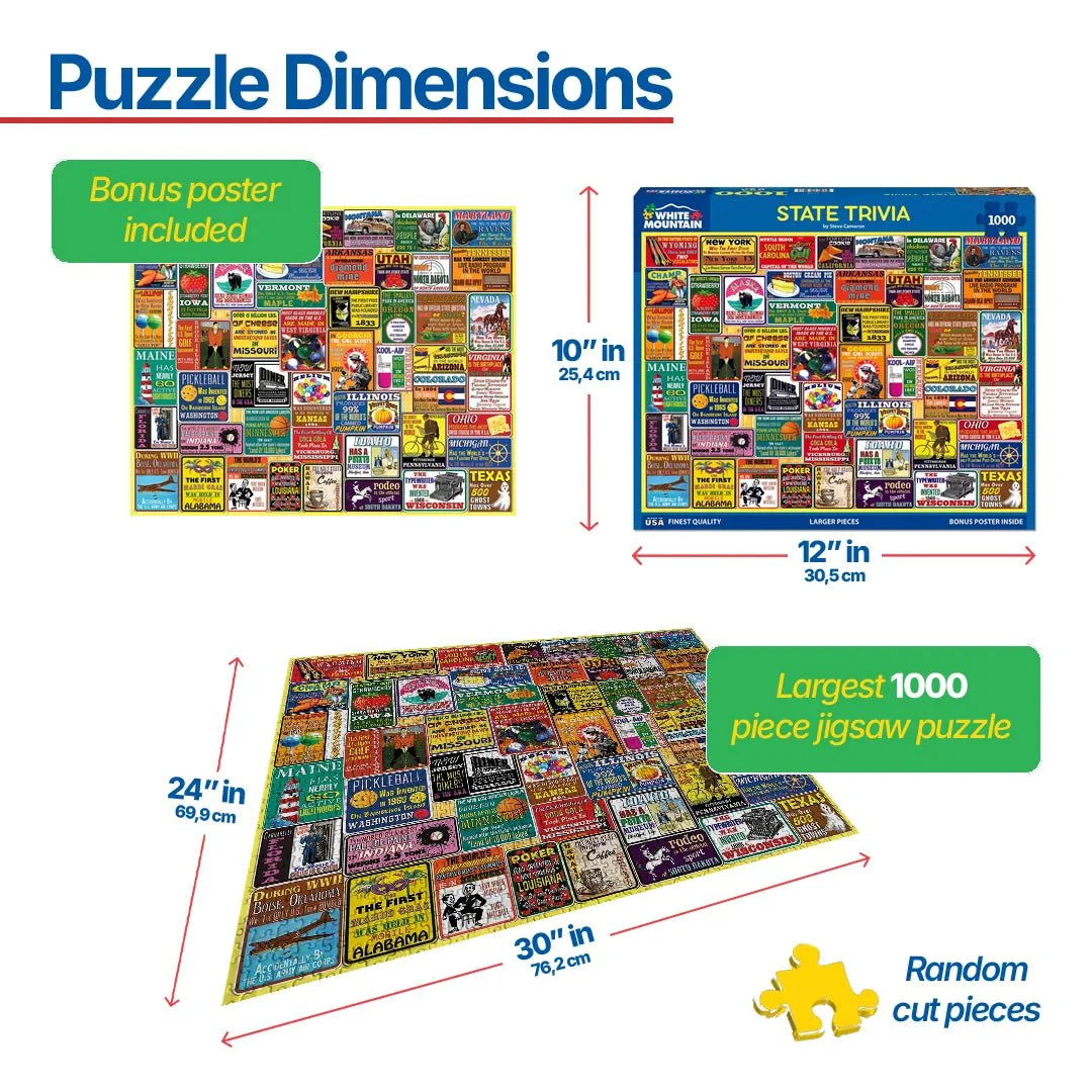 State Trivia (2126pz) - 1000 Piece Jigsaw Puzzle - Image 3