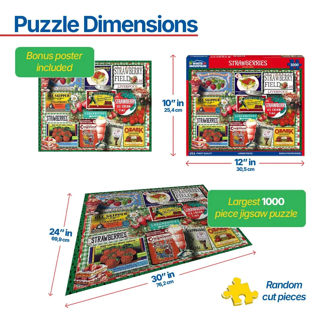 Strawberries (1878pz) - 1000 Piece Jigsaw Puzzle - Image 3