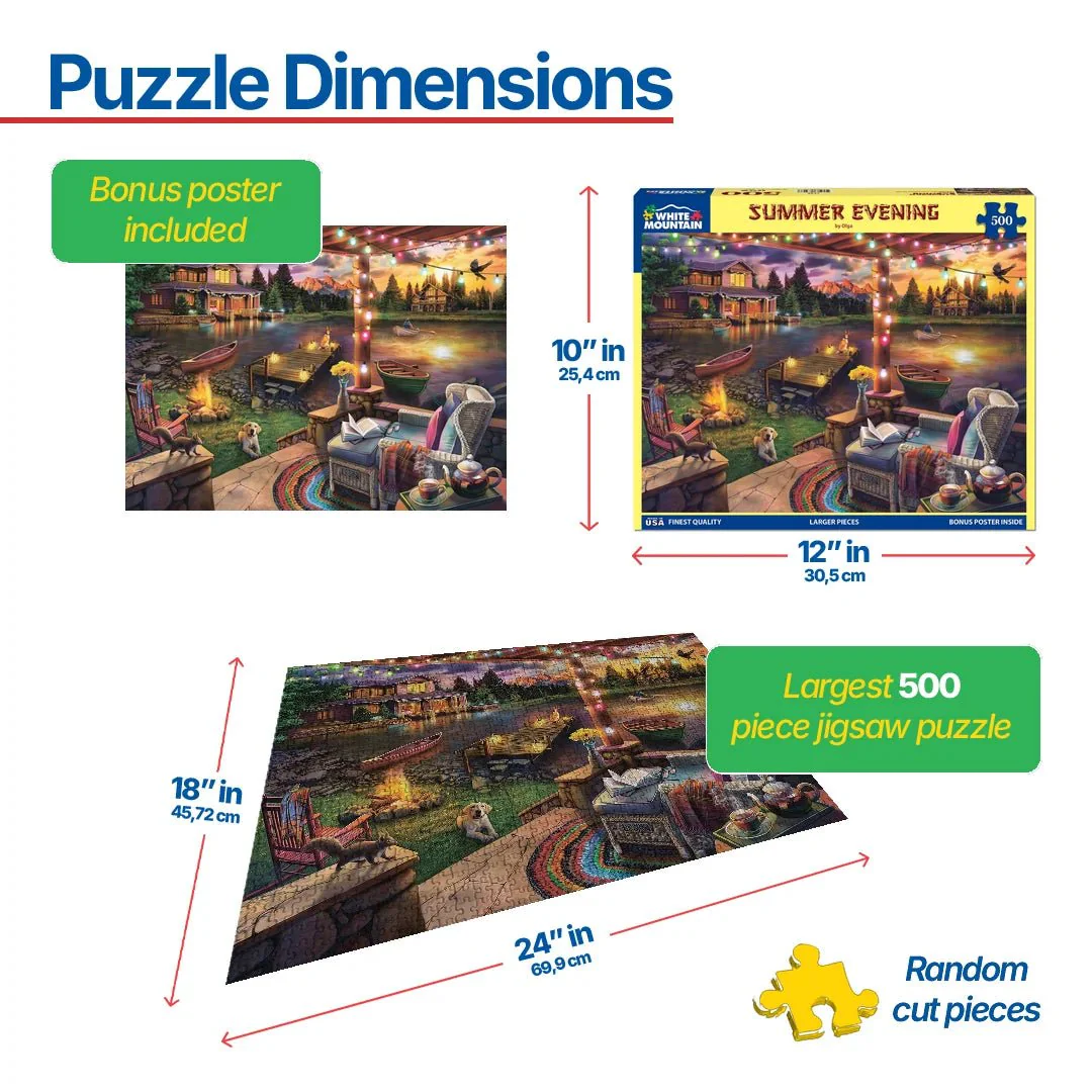 Summer Evening (1752pz) - 500 Piece Jigsaw Puzzle - Image 3