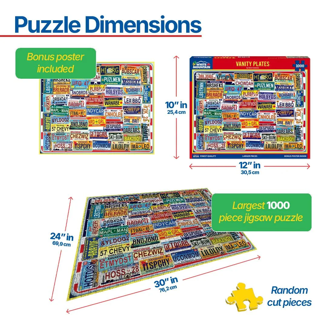 Vanity Plates (1841pz) - 1000 Piece Jigsaw Puzzle - Image 3