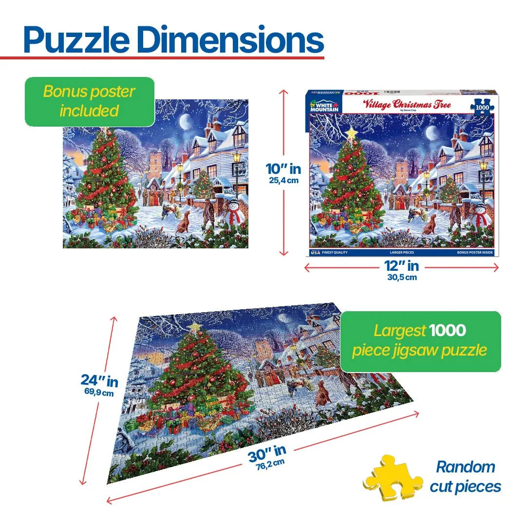 Village Christmas Tree (1287pz) - 1000 Piece Jigsaw Puzzle - Image 3