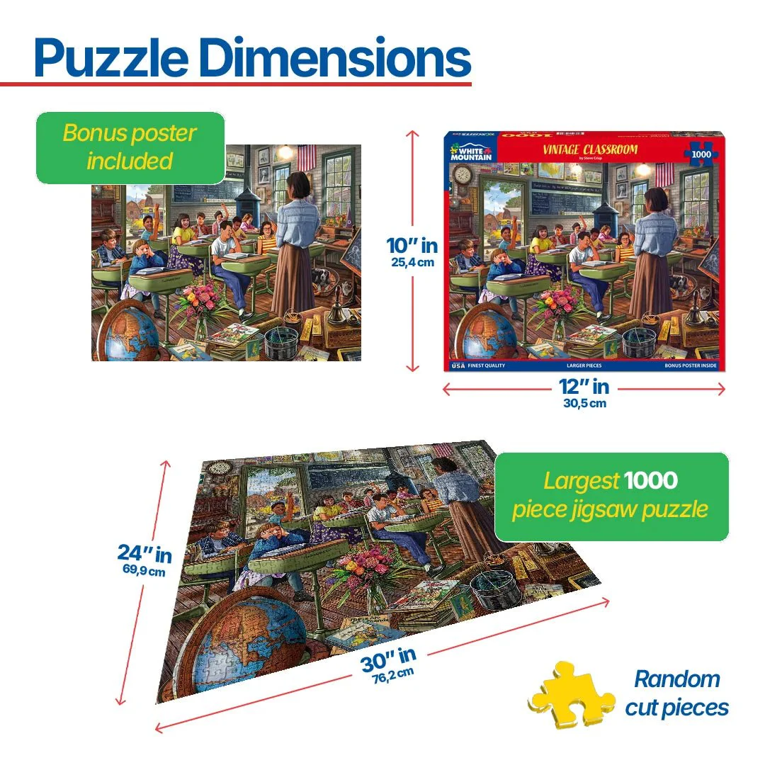 Vintage Classroom (1978pz) - 1000 Piece Jigsaw Puzzle - Image 3