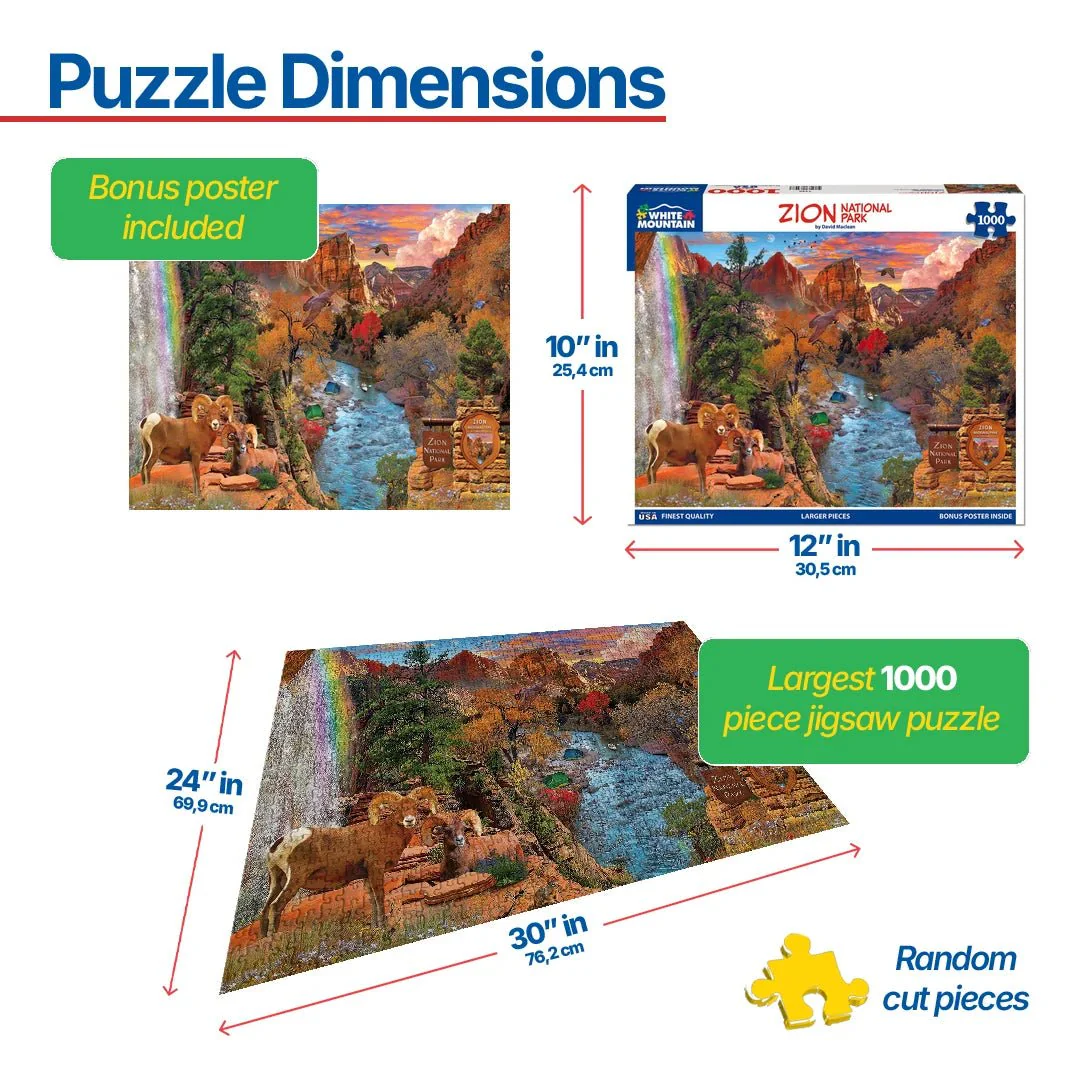 Zion National Park (1940pz) - 1000 Piece Jigsaw Puzzle - Image 3